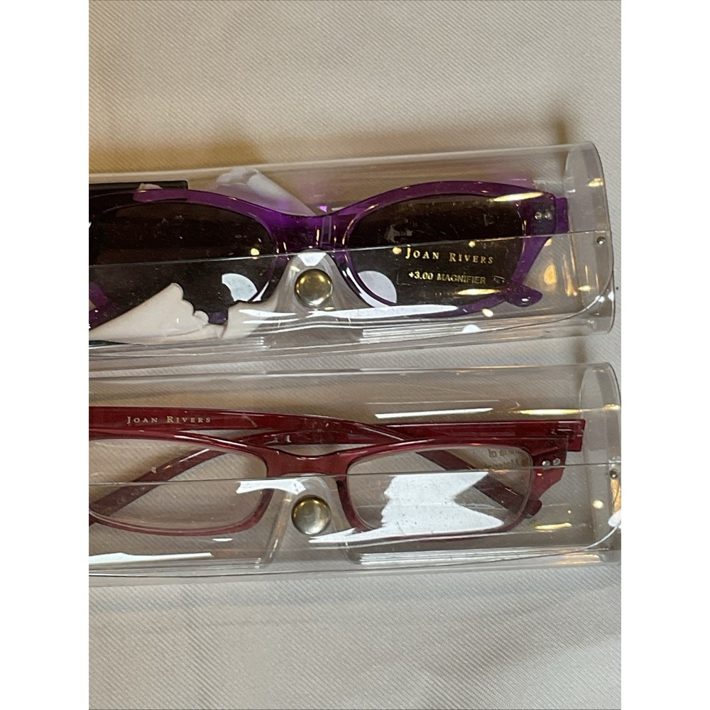 Joan Rivers High-Tech Flex Reading Glasses And Sunglasses +3.00 Purple And Red - Picture 4 of 8